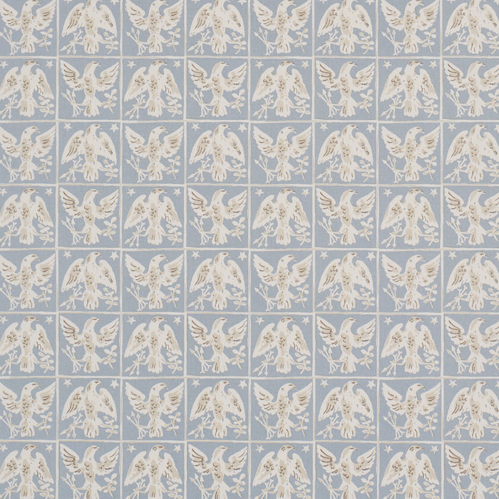 Schumacher Barton'S Eagle Hand Print Blue Fabric 183192