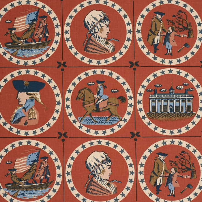 Schumacher George Washington Red Fabric Sample 183221