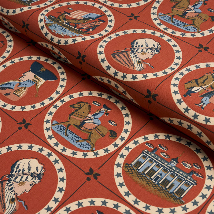 Schumacher George Washington Red Fabric Sample 183221