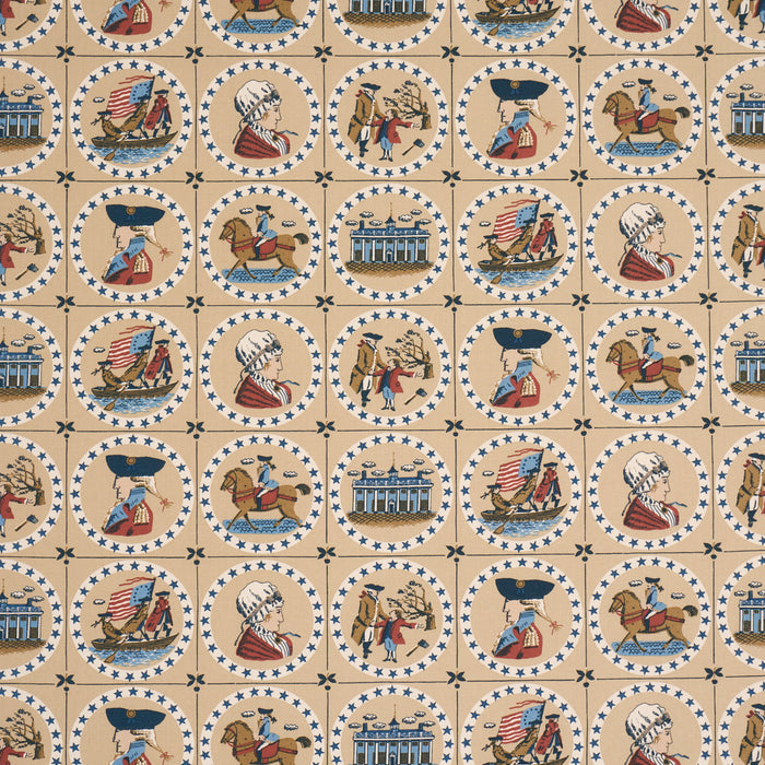 Schumacher George Washington Neutral Fabric Sample 183222