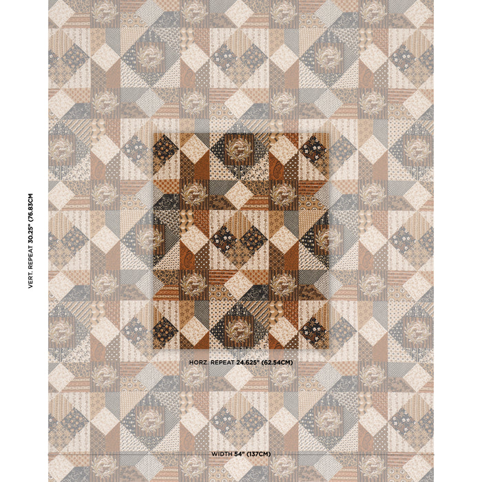 Schumacher Variable Star Sepia Fabric Sample 183231