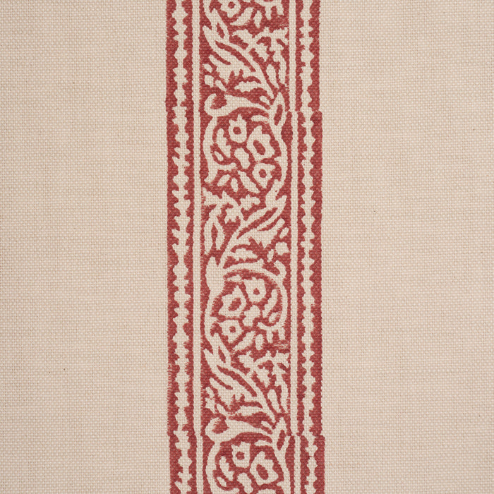 Schumacher Mahdavi Stripe Hand-Block Print Red Fabric 183240