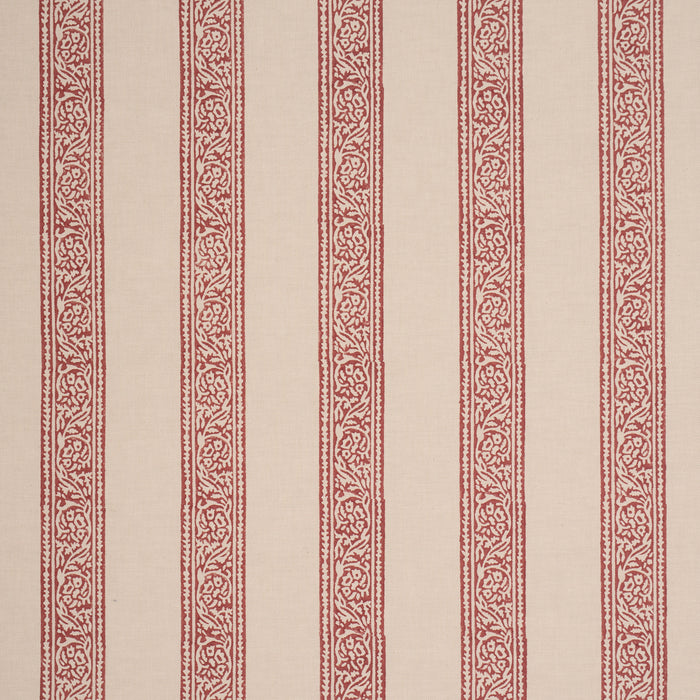 Schumacher Mahdavi Stripe Hand-Block Print Red Fabric Sample 183240
