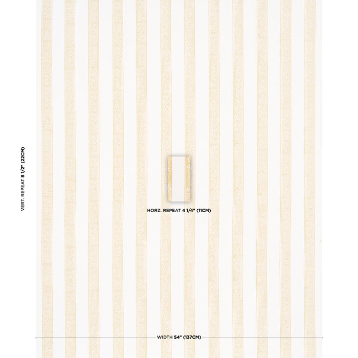 Schumacher Mahdavi Stripe Hand-Block Print Yellow Fabric Sample 183241