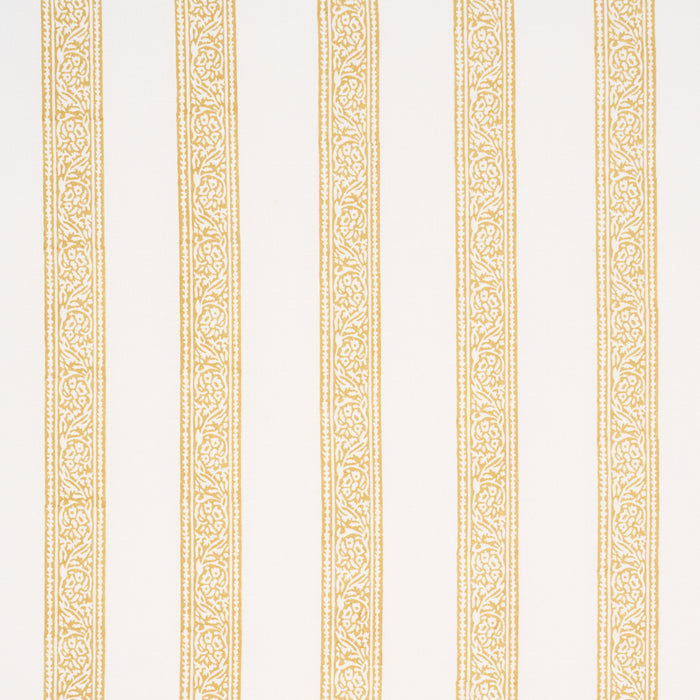 Schumacher Mahdavi Stripe Hand-Block Print Yellow Fabric Sample 183241