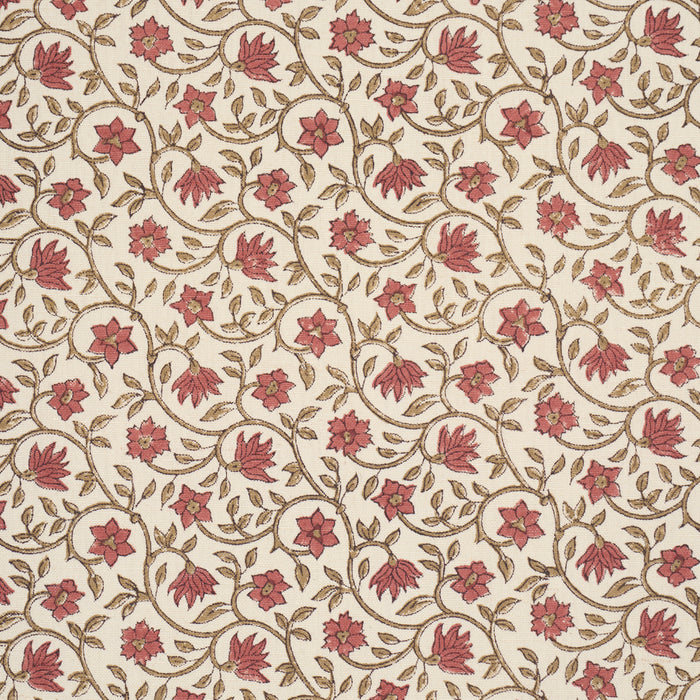 Schumacher Malaya Hand-Block Print Red Fabric 183250