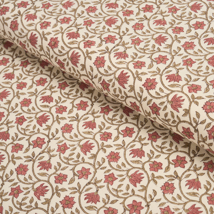 Schumacher Malaya Hand-Block Print Red Fabric 183250