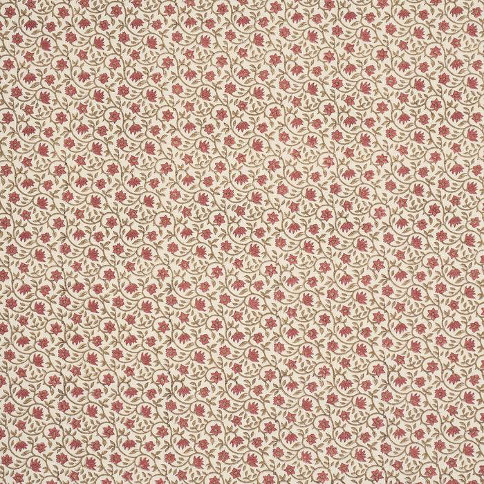 Schumacher Malaya Hand-Block Print Red Fabric Sample 183250