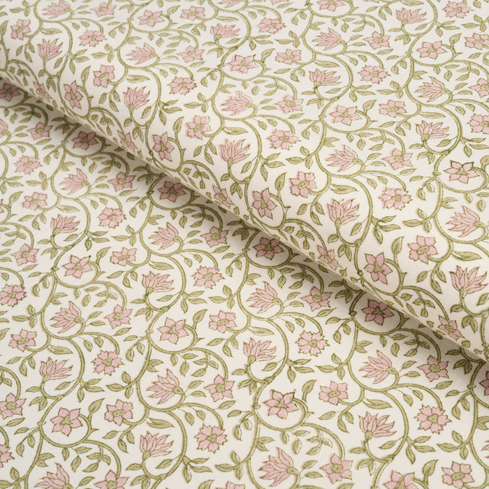 Schumacher Malaya Hand-Block Print Petal Fabric Sample 183251