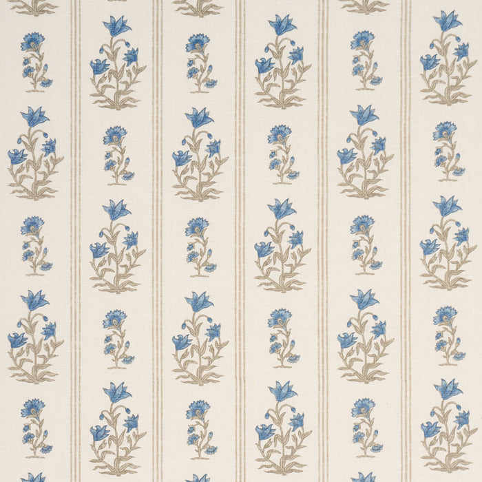 Schumacher Ellora Hand-Print Blue Fabric Sample 183260