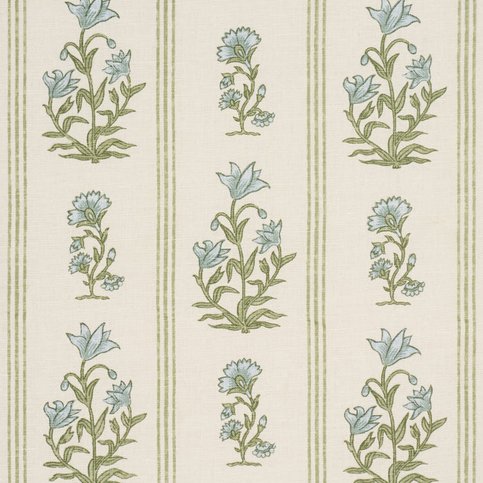 Schumacher Ellora Hand-Print Leaf Fabric Sample 183261
