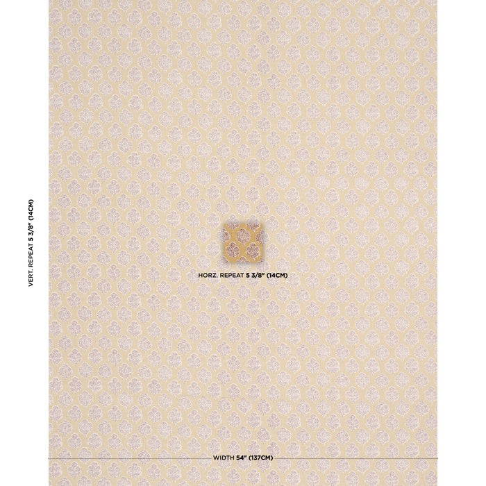 Schumacher Manali Hand-Print Red & Mustard Fabric Sample 183271