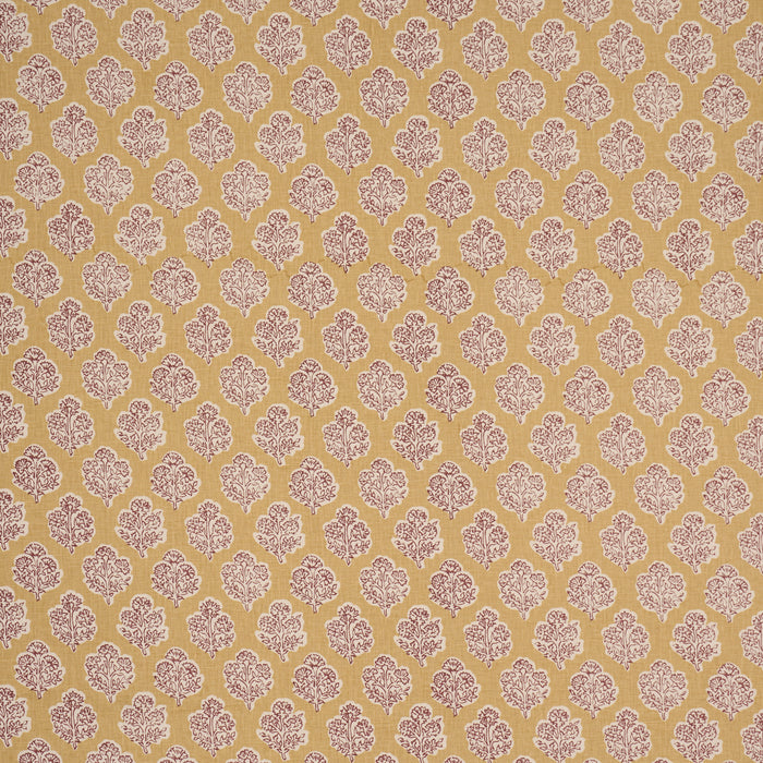 Schumacher Manali Hand-Print Red & Mustard Fabric Sample 183271