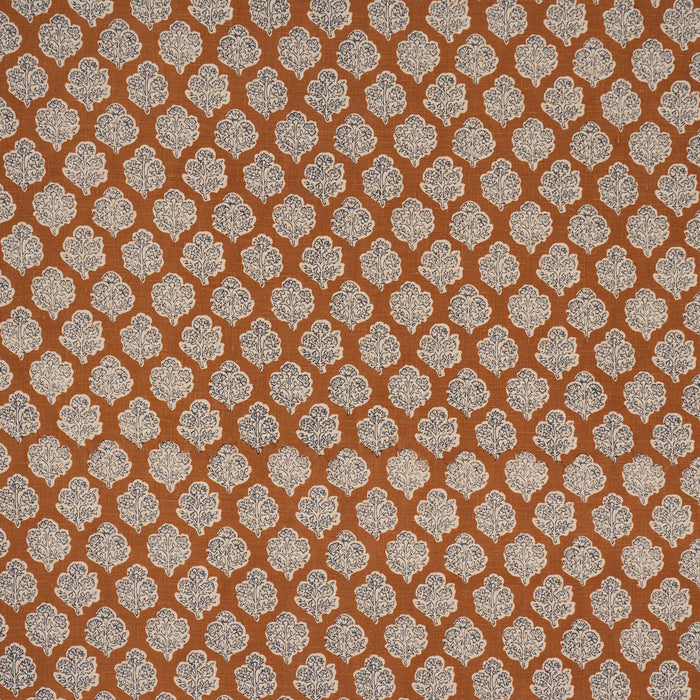 Schumacher Manali Hand-Print Spice & Indigo Fabric Sample 183272