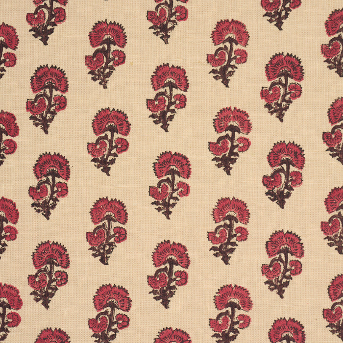 Schumacher Kaasni Hand-Block Print Red Fabric Sample 183280