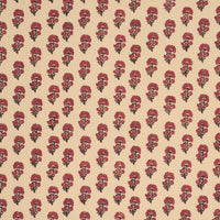 Schumacher Kaasni Hand-Block Print Red Fabric 183280