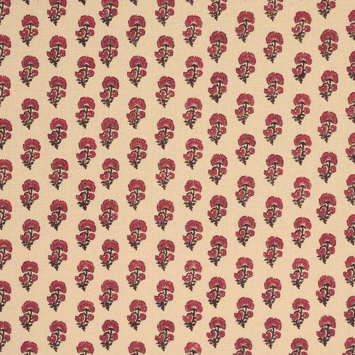 Schumacher Kaasni Hand-Block Print Red Fabric Sample 183280