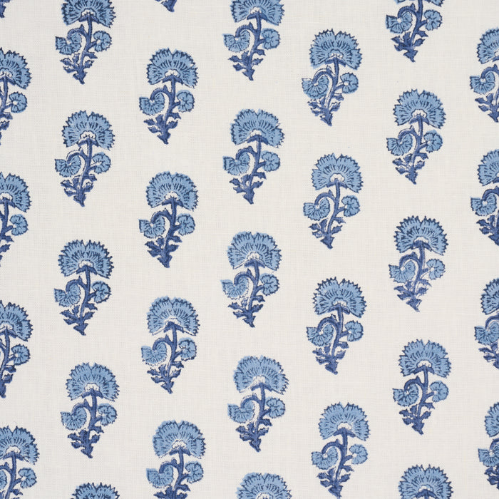 Schumacher Kaasni Hand-Block Print Indigo Fabric 183281