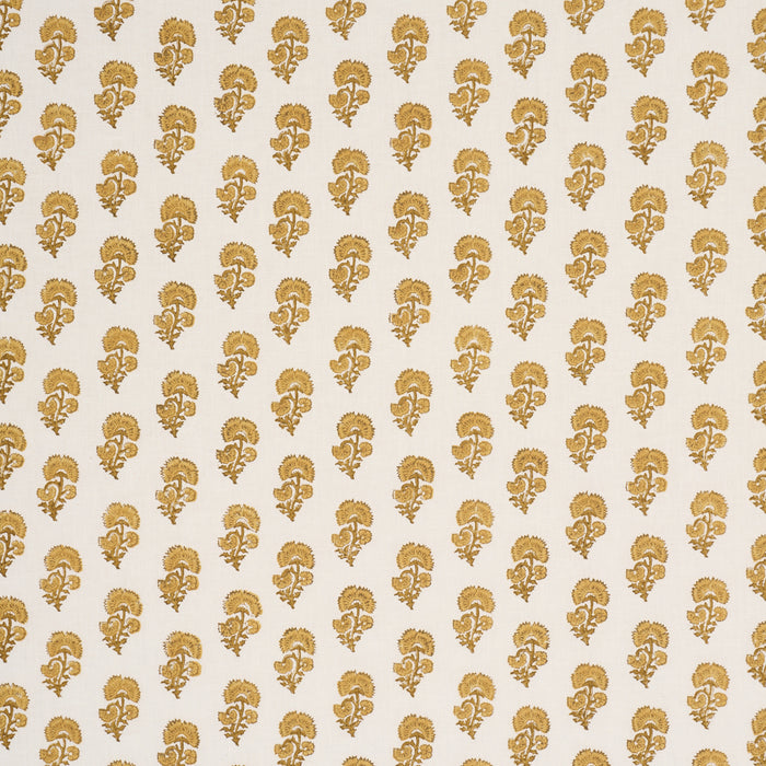 Schumacher Kaasni Hand-Block Print Yellow Fabric 183282