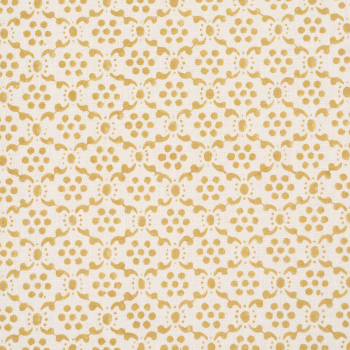 Schumacher Laksha Hand-Block Print Yellow Fabric Sample 183301