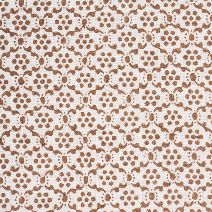 Schumacher Laksha Hand-Block Print Brown Fabric 183302