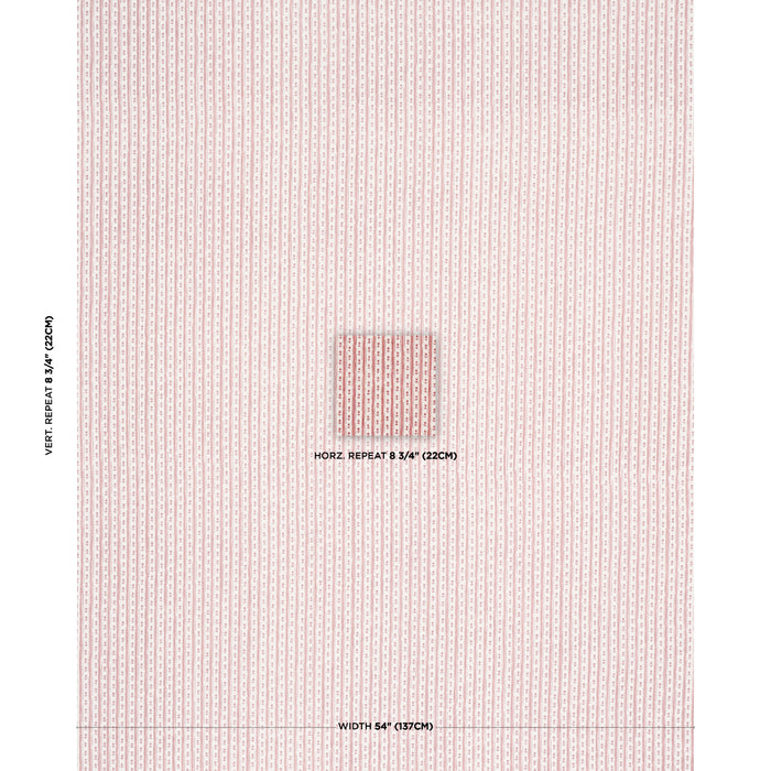 Schumacher Nidhi Stripe Hand-Print Pink Fabric Sample 183310