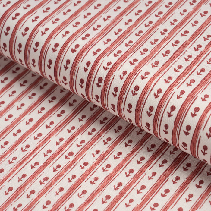 Schumacher Nidhi Stripe Hand-Print Pink Fabric 183310