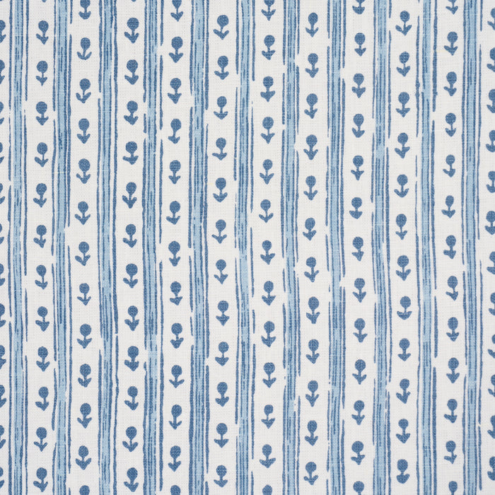 Schumacher Nidhi Stripe Hand-Print Sky Fabric 183311