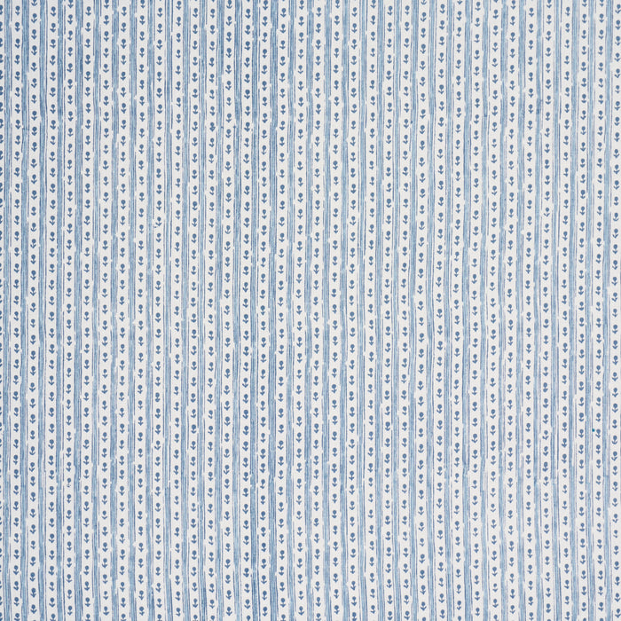 Schumacher Nidhi Stripe Hand-Print Sky Fabric Sample 183311