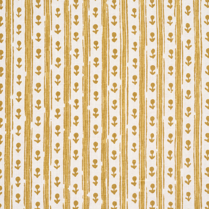 Schumacher Nidhi Stripe Hand-Print Yellow Fabric 183312
