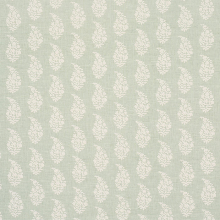 Schumacher Kaia Paisley Hand-Print Celadon Fabric Sample 183320