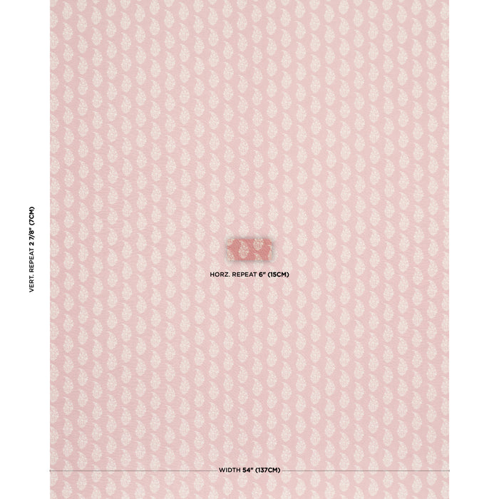 Schumacher Kaia Paisley Hand-Print Pink Fabric 183321