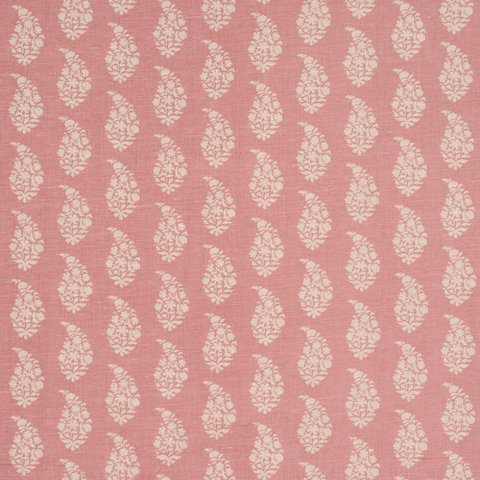 Schumacher Kaia Paisley Hand-Print Pink Fabric Sample 183321