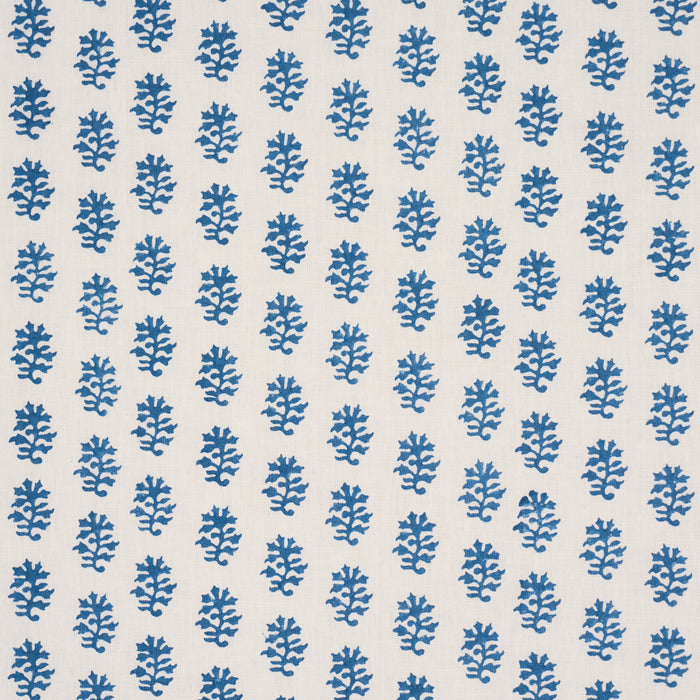 Schumacher Iksha Hand-Block Print Indigo Fabric 183330