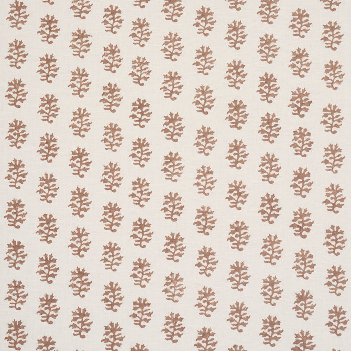 Schumacher Iksha Hand-Block Print Chestnut Fabric Sample 183331