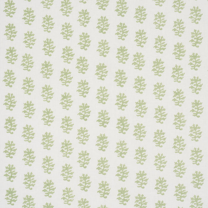 Schumacher Iksha Hand-Block Print Leaf Fabric 183332