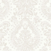 Schumacher Boudoir Medallion Grey Wallpaper 1918