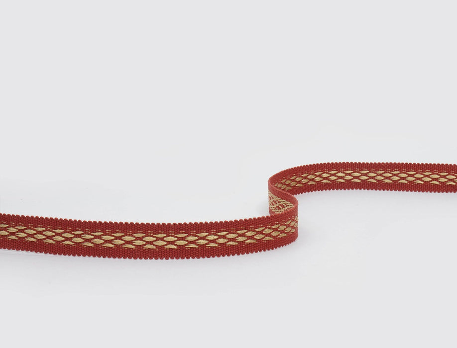 Jim Thompson Ikat Diamonds Tape  Red Lacquer Trim Sample JT030061010