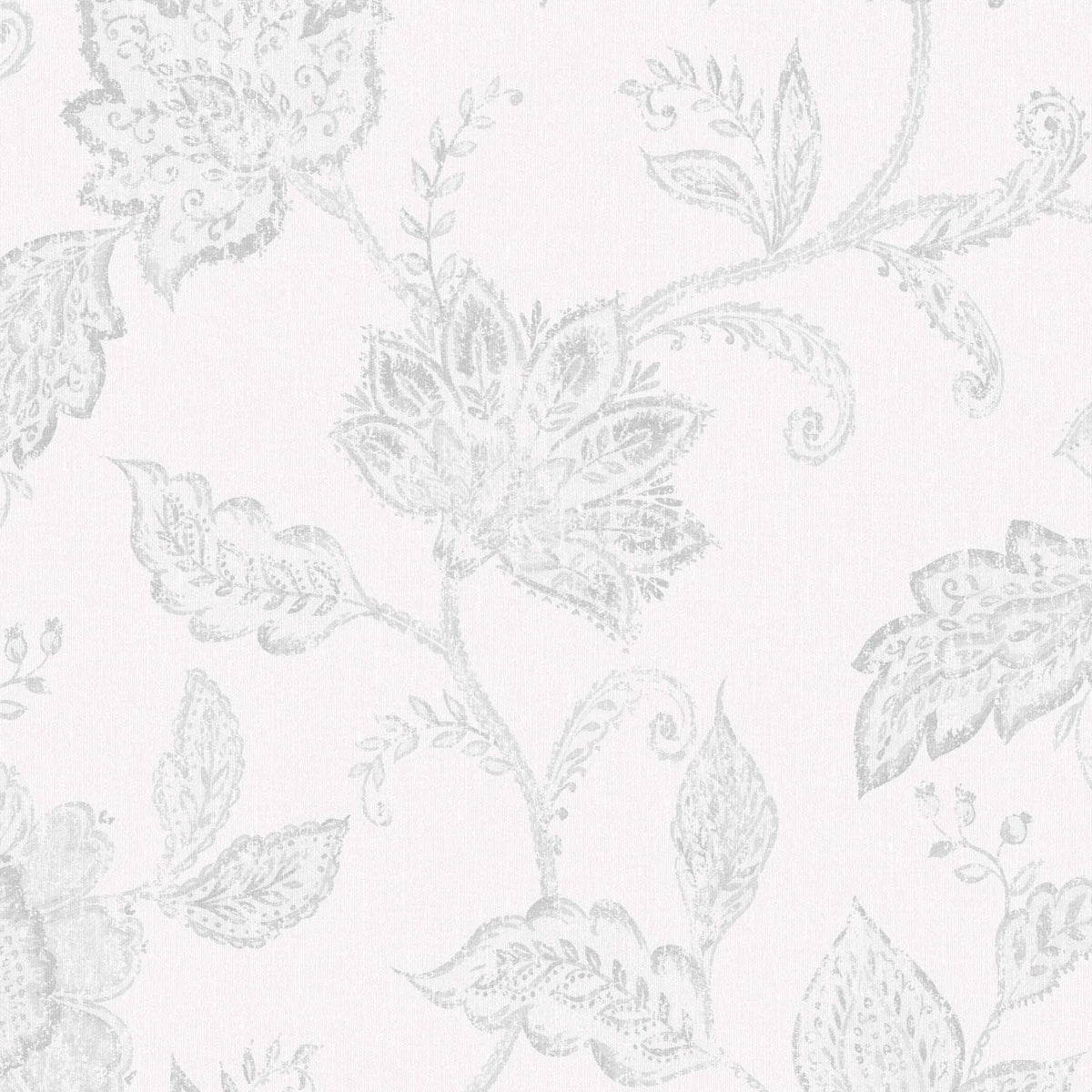Schumacher Indigo Bloom Grey Wallpaper Sample 1930