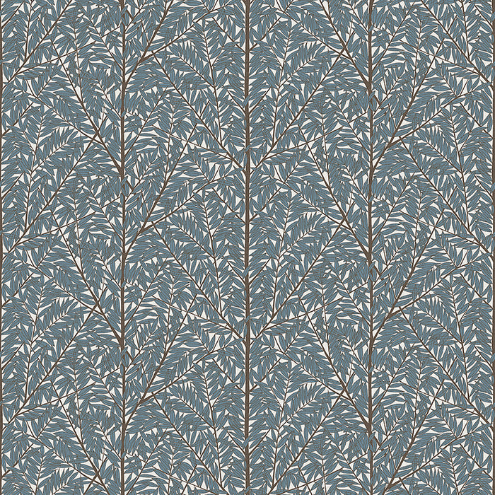 Schumacher Korgpil Mural Blue Wallpaper Sample 1957