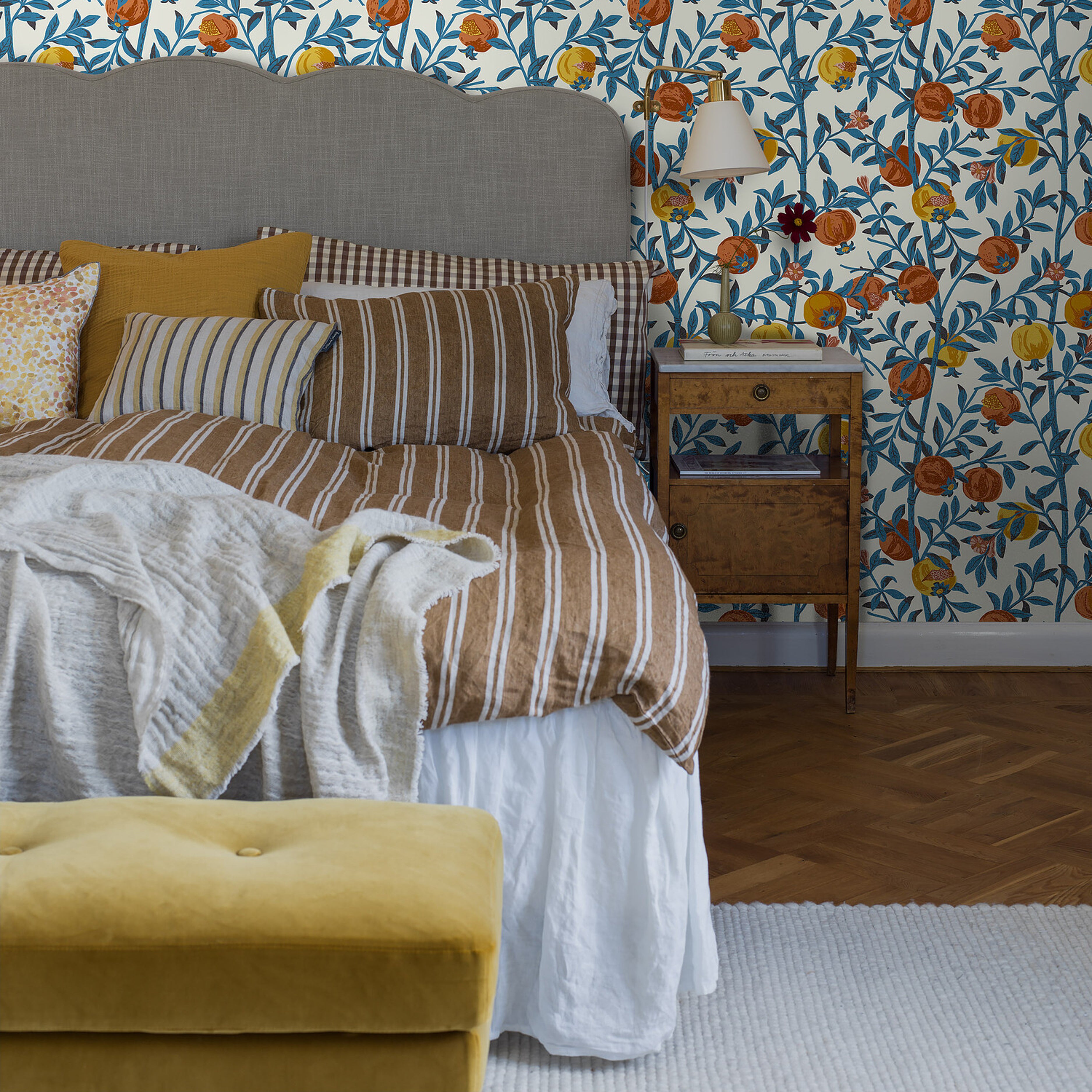 Schumacher Granatapple Persimmon Wallpaper Sample 1960