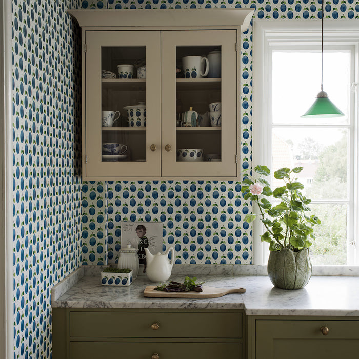 Schumacher Prunus Blue Wallpaper Sample 1974