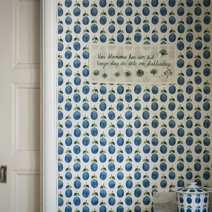 Schumacher Prunus Blue Wallpaper Sample 1974