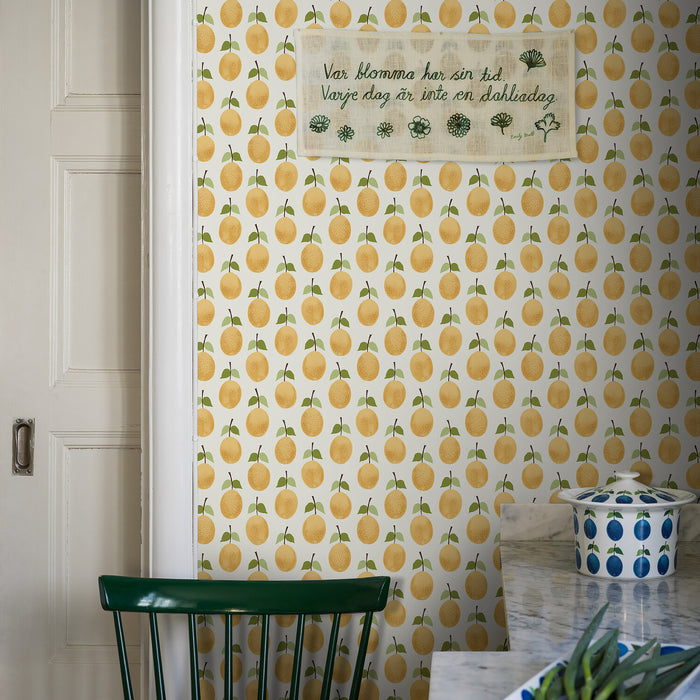 Schumacher Prunus Yellow Wallpaper Sample 1975