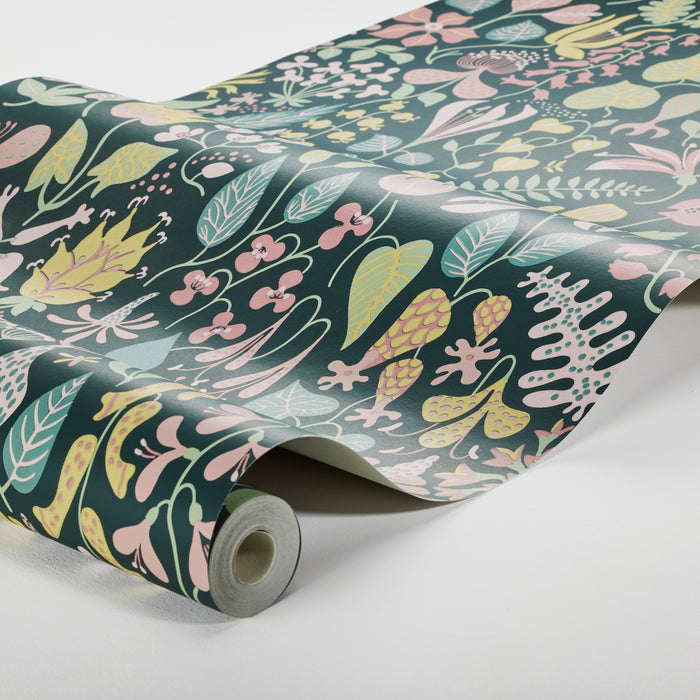 Schumacher Herbarium Spruce Wallpaper Sample 1976