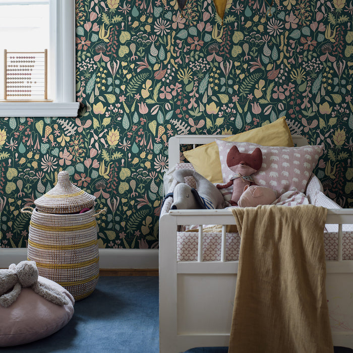 Schumacher Herbarium Spruce Wallpaper Sample 1976