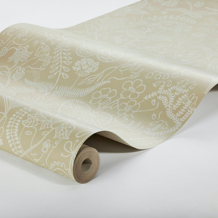 Schumacher Grazia Parchment Wallpaper Sample 1979