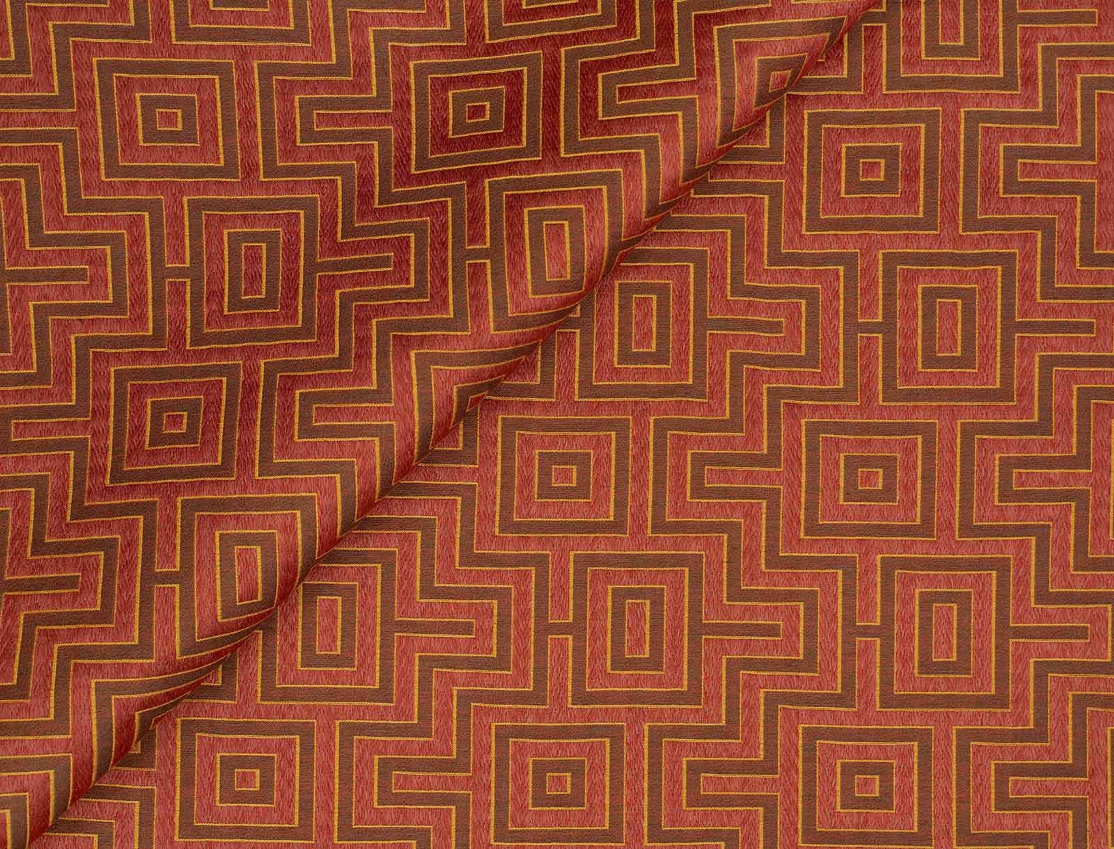 Jim Thompson Fret Maze Sienna Red Fabric JT013860008