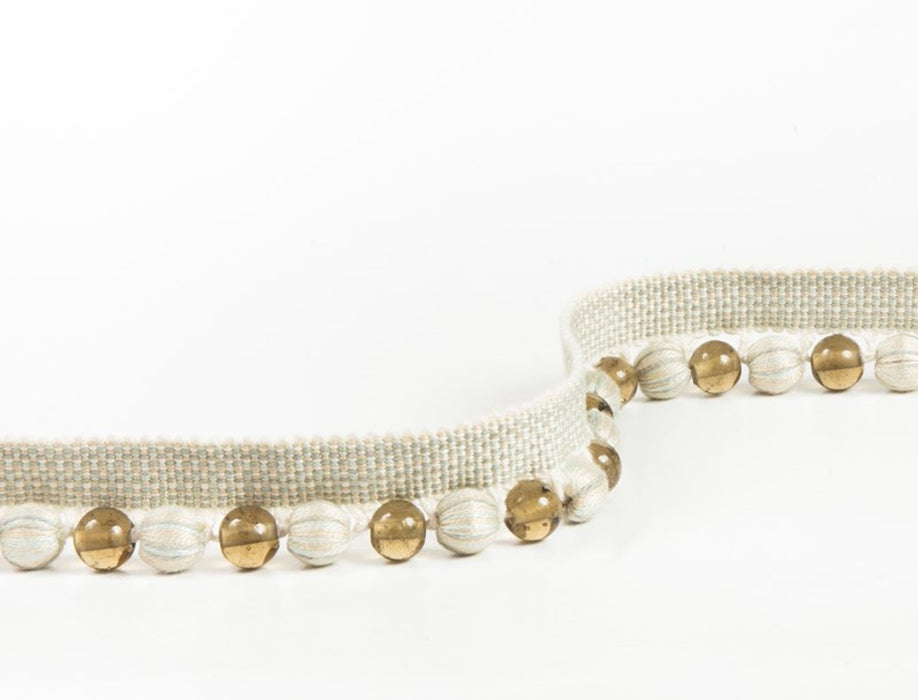 No.9 Thompson Glass-Beaded Fringe  Mineral White Trim Sample N9031012002