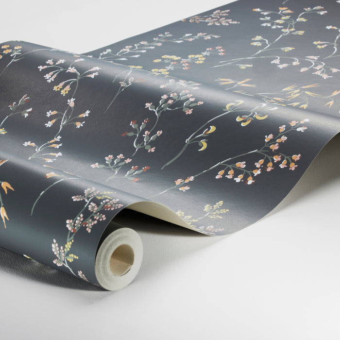 Schumacher Graang Charcoal Wallpaper Sample 2004